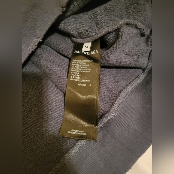 Balenciaga Men's Slate Blue Hoodie with Graphic - Picture 6 of 6